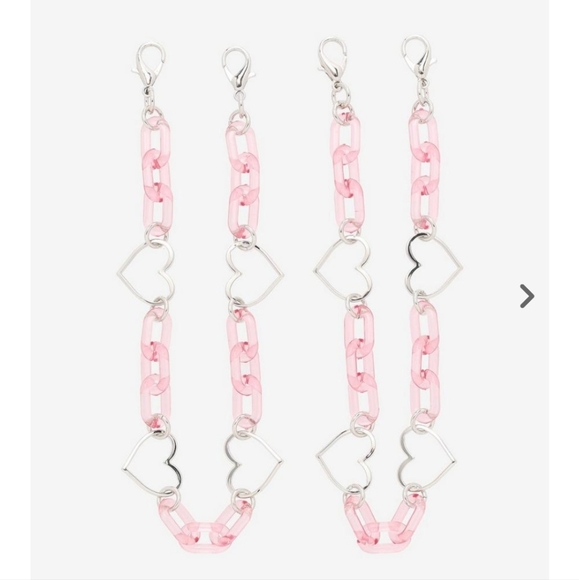 Hot Topic Accessories - Pink Heart Chain Shoe Chain Set Hot Topic